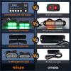 imageNilight 8PCS LED Strobe lights 12V Sync Feature Amber White 12 24LED Emergency Hazard Warning Lights with Controller for Cars Trucks RVs Campers 2 Years WarrantyGreen Lights wController 8Pcs