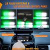 imageNilight 8PCS LED Strobe lights 12V Sync Feature Amber White 12 24LED Emergency Hazard Warning Lights with Controller for Cars Trucks RVs Campers 2 Years WarrantyGreenWhite Lights wController 8Pcs