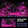 imageNilight 8PCS Motorcycle RGB Led Light Kit Waterproof MultiColor Atmosphere Lights Lamp with 4Key RF Wireless Remote for Harley Davidson Honda Kawasaki Suzuki 2 Years Warranty TL4212Pcs RGB LED StripAPP
