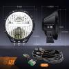 imageNilight 9 Inch Round Offroad Light 2 PCS 120W High Low Beam IP68 LED Driving Lights Pods Builtin EMC with 14AWG DT Connector Wiring Harness Kit for Truck ATV UTV SUV2Pcs 9Inch Lights Wiring harness