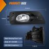 imageNilight Fog Lights Assembly Compatible with 2007 2008 2009 Honda CRV EX EXL LX Light Replacement Clear Lens Driver and Passenger Side20062007 Honda Accord