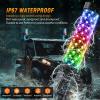 imageNilight LED Fat Whip Light 2PCS 1FT RGB Lighted Antenna Whips with Remote ampamp App Control DIY Chasing Patterns Brake Reverse Turn Lights for ATV UTV Polaris RZR Canam Dune Buggy Pickup Trucks Jeep1FT2PCS