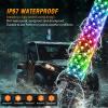 imageNilight LED Fat Whip Light 2PCS 1FT RGB Lighted Antenna Whips with Remote ampamp App Control DIY Chasing Patterns Brake Reverse Turn Lights for ATV UTV Polaris RZR Canam Dune Buggy Pickup Trucks Jeep2FT1PC