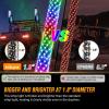 imageNilight LED Fat Whip Light 2PCS 1FT RGB Lighted Antenna Whips with Remote ampamp App Control DIY Chasing Patterns Brake Reverse Turn Lights for ATV UTV Polaris RZR Canam Dune Buggy Pickup Trucks Jeep1FT2PCS