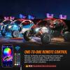 imageNilight LED Fat Whip Light 2PCS 1FT RGB Lighted Antenna Whips with Remote ampamp App Control DIY Chasing Patterns Brake Reverse Turn Lights for ATV UTV Polaris RZR Canam Dune Buggy Pickup Trucks Jeep1FT2PCS