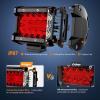 imageNilight LED Light Bar 2PC 4Inch 60W Flood Spot Combo Triple Row Driving Lamp Roof Bumper Off Road Work Lights for Van Camper Wagon Car Pickup Golf Cart ATV UTV SUV Truck Boat 4x4Red Led Pods