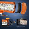 imageNilight LED Light Bar 2PC 65Inch 120W Flood Spot Combo Triple Row Driving Lamp Roof Bumper Off Road Work Lights for Van Camper Wagon Car Pickup Golf Cart ATV UTV SUV Truck Boat 4x42Pcs Amber Shell with White Light