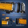 imageNilight LED Light Bar 2PC 65Inch 120W Flood Spot Combo Triple Row Driving Lamp Roof Bumper Off Road Work Lights for Van Camper Wagon Car Pickup Golf Cart ATV UTV SUV Truck Boat 4x4Amber Led Pods  Wiring