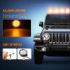 imageNilight LED Light Bar 2PCS 45 Inch 27W Amber Pods Round Spot Lighting Off Road Fog Driving Roof Bar Bumper for SUV Truck with 16AWG Wiring Harness Kit 2 Leads