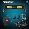 imageNilight LED Light Bar 8 Inch 5LED 2 PCS Single Row Spot LED Fog Screwless night vision Off Road Driving Lights w18AWG Rocker Switch Wiring Harness Kit for Truck ATV UTV8Inch 5Led Light Wiring Kit