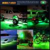 imageNilight LED Rock Light 4PCS Underglow Wheel Well Pods Waterproof Exterior Underbody Roof Rack Side Lamps for Car Truck Pickups ATV UTV SUV Motorcycle Boat White ColorGreen