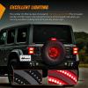 imageNilight LED Third Brake Lights High Mount Stop Tail Light with Smoked Lens for 20072018 Wrangler JKJL 20182025 Tire Brake Light Double Row