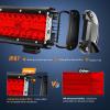 imageNilight Led Light Bar 12Inch 300W Triple Row Flood Spot Combo 30000LM Bar Driving Boat Lighting Led Off Road Lights for Trucks2 Years WarrantyRed