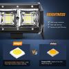 imageNilight Led Pods 2PCS 4Inch 36W 3600LM Spot Triple Row LED Light Bar Driving Lamp Roof Bumper Off Road LED Work Lights for Van Camper Wagon Car Pickup Golf Cart ATV UTV SUV Truck Boat 4x42PCS 5Inch Quad Row Flood Lights