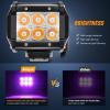 imageNilight Led Pods 2Pcs 18W 1260LM Spot Off Road Lights Super Bright Driving Fog Boat Lamp Work Lighting Bar for Trucks Van Camper Wagon Car Pickup Golf Cart ATV UTV SUV Boat 4x4Purple
