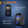 imageNilight NIRS05 LED Light Bar Rocker Switch 5Pin Laser OnOff Rear Lights Rocker Switch 20A12V 10A24V Switch Jumper Wires Set2 years Warranty  BlueBlue