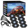 imageNilight RGB LED Rock Lights Kit 8 pods Underglow Neon Multicolor with Bluetooth App Control Music Mode IP68 Exterior Wheel Well Party Lamp for ATV UTV Golf Cart Truck Boat RVRGB Red  Green  Blue