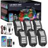 imageNilight RGB LED Rock Lights Kit 8 pods Underglow Neon Multicolor with Bluetooth App Control Music Mode IP68 Exterior Wheel Well Party Lamp for ATV UTV Golf Cart Truck Boat RVRGB 18LED