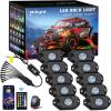 imageNilight RGB LED Rock Lights Kit 8 pods Underglow Neon Multicolor with Bluetooth App Control Music Mode IP68 Exterior Wheel Well Party Lamp for ATV UTV Golf Cart Truck Boat RVRGB Red  Green  Blue