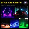imageNilight RGB LED Rock Lights Kit 8 pods Underglow Neon Multicolor with Bluetooth App Control Music Mode IP68 Exterior Wheel Well Party Lamp for ATV UTV Golf Cart Truck Boat RVRGB Red  Green  Blue