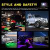 imageNilight RGB LED Rock Lights Kit 8 pods Underglow Neon Multicolor with Bluetooth App Control Music Mode IP68 Exterior Wheel Well Party Lamp for ATV UTV Golf Cart Truck Boat RVRGB Red  Green  Blue
