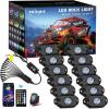 imageNilight RGB LED Rock Lights Kit 8 pods Underglow Neon Multicolor with Bluetooth App Control Music Mode IP68 Exterior Wheel Well Party Lamp for ATV UTV Golf Cart Truck Boat RVRGB Red  Green  Blue