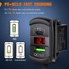 imageNilight Rocker Switch Style USB Outlet LED Voltmeter Quick Connector 12V PD Type C and USB QC 30 Cars Replacement with Inline Fuse for Switches Panel on Boats RV Truck CarType C  USB Voltmeter Red