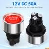 imageNilight Start Engine Button 12V DC 50A SPST on Off Momentary Switch Red Car Start Engine Button Stater Push Start Ignition Switch for Racing Sport Cars Trucks 2 Years WarrantyRed Start Engine Button