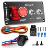 imageNilight Start Engine Button 12V DC 50A SPST on Off Momentary Switch Red Car Start Engine Button Stater Push Start Ignition Switch for Racing Sport Cars Trucks 2 Years WarrantyRed 4 in 1 Panel