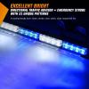 imageNilight Traffic Advisor Emergency Strobe Light Bar 35Inch 32LED 21 Flash Patterns Directional Safety Warning Lights with Cigar Lighter on Trucks Police Cars Construction VehiclesBlue Mix White