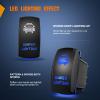 imageNilight Turn Signal Switch Blue 4Pin ONOffON Laser Etched SPDT Toggle Rocker Switches 12V 20A 24V 10A Jumper Wires for Cars RVs Campers TrailersBumper Light Bar
