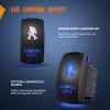 imageNilight Turn Signal Switch Blue 4Pin ONOffON Laser Etched SPDT Toggle Rocker Switches 12V 20A 24V 10A Jumper Wires for Cars RVs Campers TrailersSASQUATCH LIGHTS