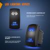 imageNilight Turn Signal Switch Blue 4Pin ONOffON Laser Etched SPDT Toggle Rocker Switches 12V 20A 24V 10A Jumper Wires for Cars RVs Campers TrailersSIDE LIGHTS