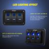 imageNilight90111F 6 Gang Aluminum Rocker Switch Panel Toggle Dash 5 Pin ONOff PreWired Rocker Switch Blue Backlit Switch for Automotive Car Marine Boat RV2 Years WarrantyBlue