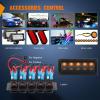 imageNilight90111F 6 Gang Aluminum Rocker Switch Panel Toggle Dash 5 Pin ONOff PreWired Rocker Switch Blue Backlit Switch for Automotive Car Marine Boat RV2 Years WarrantyAmber