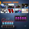 imageNilight90111F 6 Gang Aluminum Rocker Switch Panel Toggle Dash 5 Pin ONOff PreWired Rocker Switch Blue Backlit Switch for Automotive Car Marine Boat RV2 Years WarrantyPurple