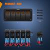 imageNilight90111F 6 Gang Aluminum Rocker Switch Panel Toggle Dash 5 Pin ONOff PreWired Rocker Switch Blue Backlit Switch for Automotive Car Marine Boat RV2 Years WarrantyAmber