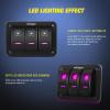imageNilight90111F 6 Gang Aluminum Rocker Switch Panel Toggle Dash 5 Pin ONOff PreWired Rocker Switch Blue Backlit Switch for Automotive Car Marine Boat RV2 Years WarrantyPurple