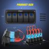 imageNilight90111F 6 Gang Aluminum Rocker Switch Panel Toggle Dash 5 Pin ONOff PreWired Rocker Switch Blue Backlit Switch for Automotive Car Marine Boat RV2 Years WarrantyBlue