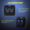 imageNilight90111F 6 Gang Aluminum Rocker Switch Panel Toggle Dash 5 Pin ONOff PreWired Rocker Switch Blue Backlit Switch for Automotive Car Marine Boat RV2 Years WarrantyBlue