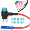 imageNilight  50034R 10 Pack 12V Car AddACircuit Fuse Tap Adapter Mini Atm Apm Blade Fuse Holder with 120 PCS Mini Blade Fuse Assortment Kit 5 75 10 15 20 25 30 AMP for CarsTrucksBoats10Pcs Mini