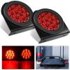 imageNilight  TL18 2PCS 4quot Round Red LED Trailer Tail Lights wSurface Mount Grommet Plugs IP67 Stop Brake Turn Tail Lights for Truck Trailer RV JeepRed  Brackets 2pcs