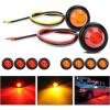imageNilight 10 PCS 34 Inch Round Mini LED Clearance Light LED Front Rear Side Marker Indicator Light Bullet Marker Light for Truck RV Car Bus Trailer Van Caravan Boat 12V RedAmberRedAmber 10cs