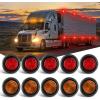 imageNilight 10 PCS Round Side Marker Clearance Light 4 LED Flush Mount with Plug Grommet Pigtail Hardwired for Trailer Truck RV AmberRedRed  Amber 10Pcs 4LED