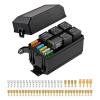 imageNilight 12V Fuse Relay Box 6 Relays 6 Slots ATC ATO Blade Fuse Holder 4Pin 5Pin Terminal 40A Relay Waterproof Block Kit Universal for Automotive Car Truck Camper Marine BoatFuse and Relay Block