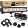 imageNilight 20 Inch 420W Triple Row Flood Spot Combo 42000LM Light Bar Driving Boat Led Off Road Lights with Front License Plate Frame Bracket and Switch Wiring Harness Kit20Inch Lights  Wiring Harness Clamp