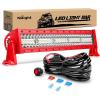 imageNilight 22Inch 480W LED Light Bar Spot Flood Amber White Strobe 6 Modes Memory Function Reset Function OffRoad Truck Car ATV SUV Cabin Boat with 16AWG Wiring Harness Kit1 LeadRed Shell 22Inch LightWiring Harness