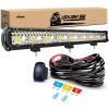 imageNilight 26 Inch 540W LED Light Bar Triple Row Flood Spot Combo 50000LM Driving Boat Led Off Road Lights with 12V OnOff 5 Pin Rocker Switch 14 AWG Wiring Harness Kit 2 Years Warranty26Inch Light White wWiring Harness