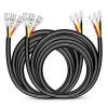 imageNilight 2PCS 16AWG 10Feet Wiring Harness Extension for 6Modes Amber White Light Bar Strobe Play and Plug 3Wires 2 Years WarrantyBlack16AWG 10FT 3Wires
