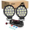 imageNilight 2PCS 18W Spot Driving Fog Light Off Road Led Lights Bar 2quot Tow Hitch Bracket with Wiring Harness Kit 2 LeadsWhite